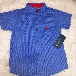 U.S. Polo Assn. Blue Patterned Kids Button Down Shirt